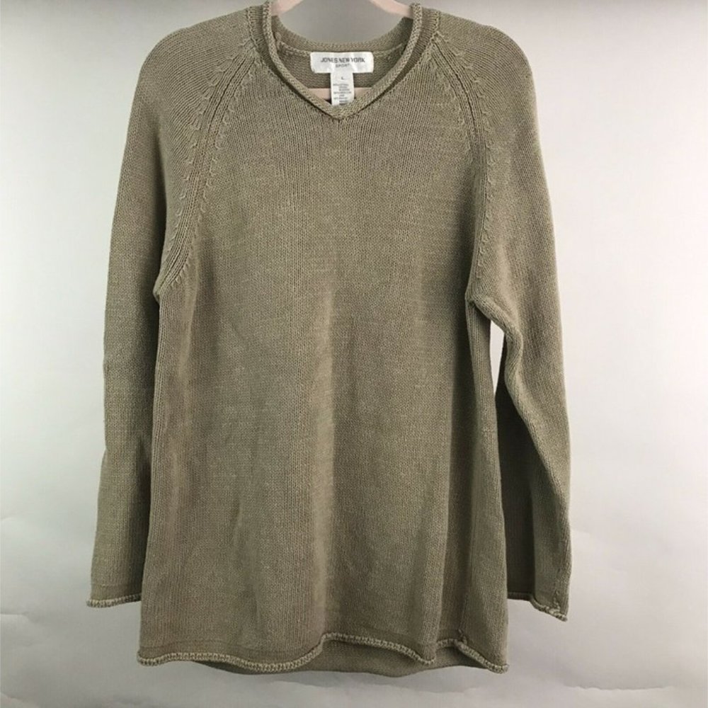 Long Sleeve Cotton Linen Blend Sweater Tunic
